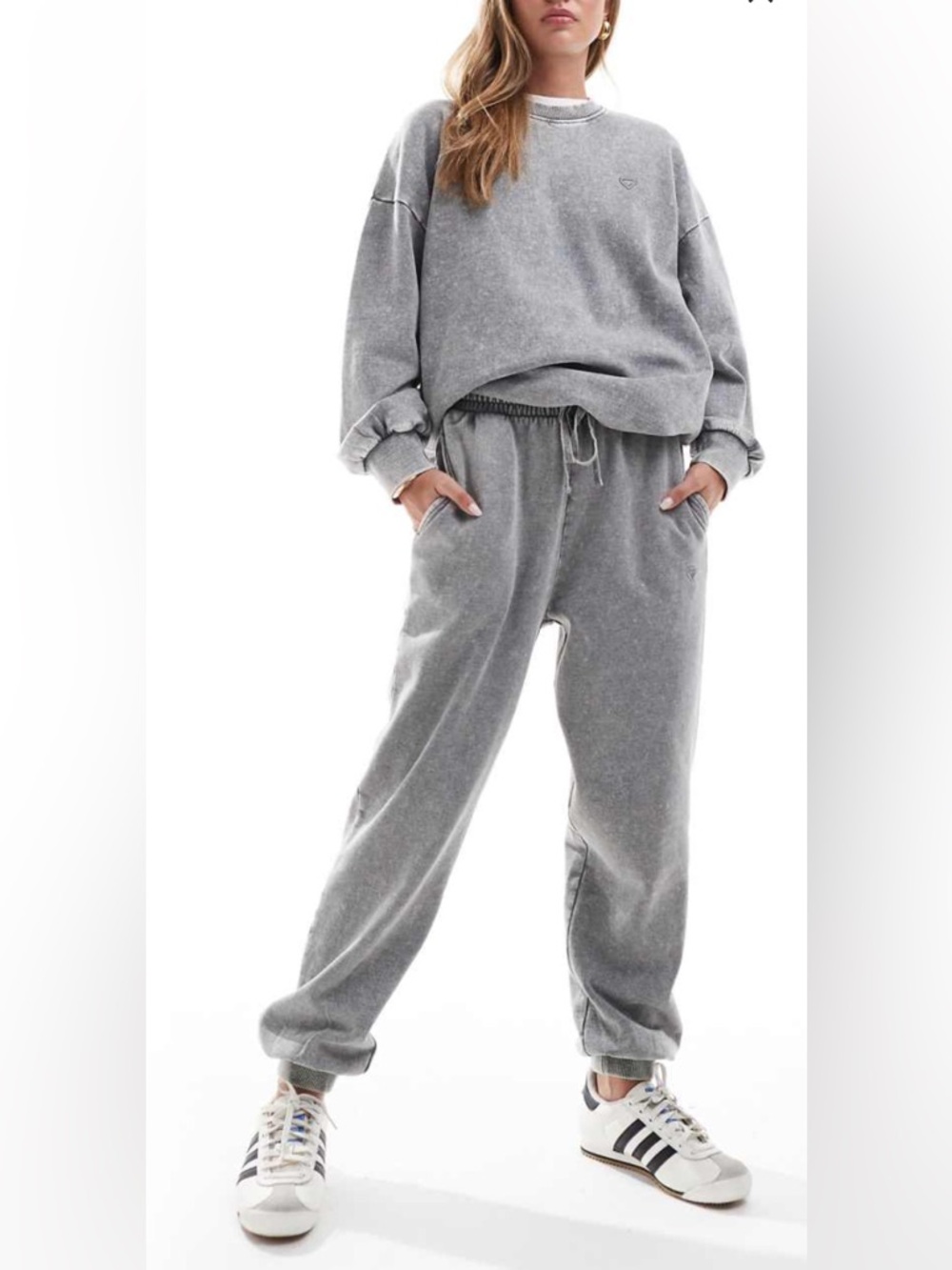 Miss Selfridge - Sweatpant and Sweatshirt set. Acid washed grey.